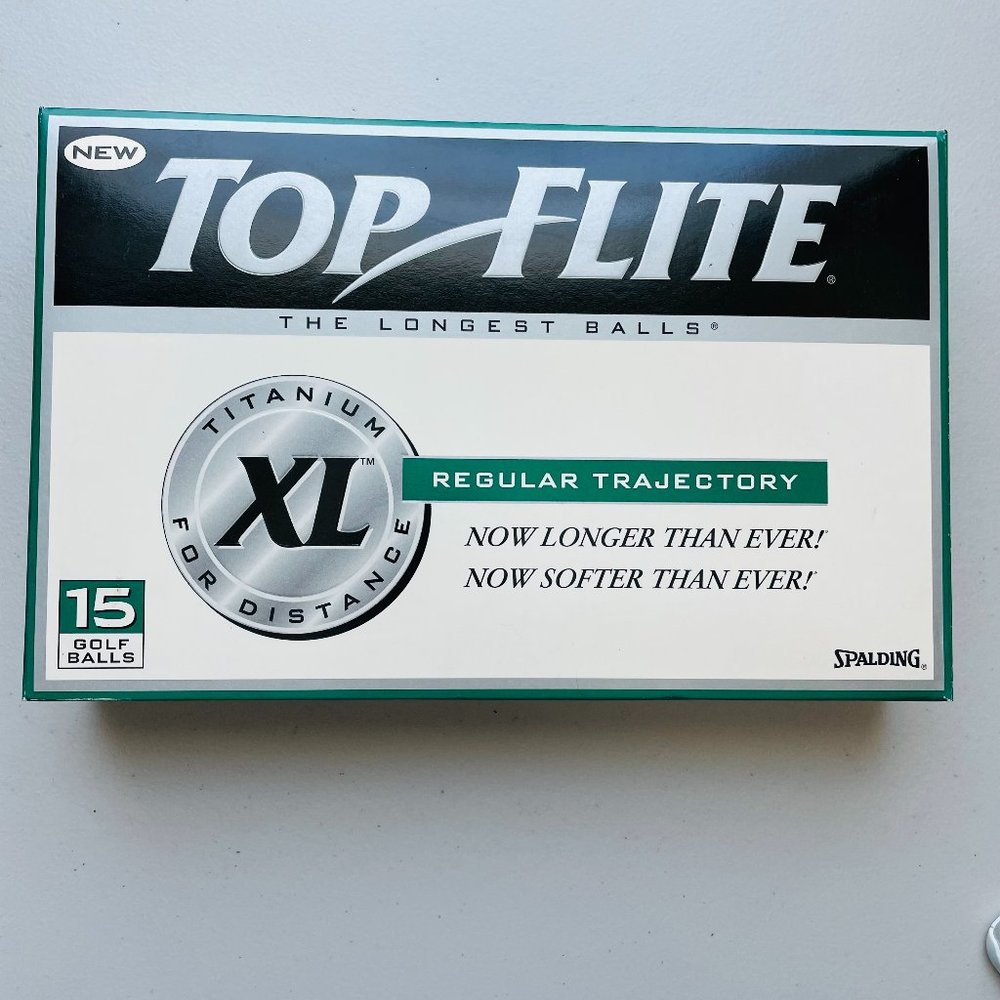 Top Flite XL Titanium Regular Trajectory 15 Golf Balls NEW Vintage Spalding